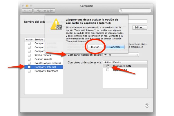 compartir internet mac ipad 8