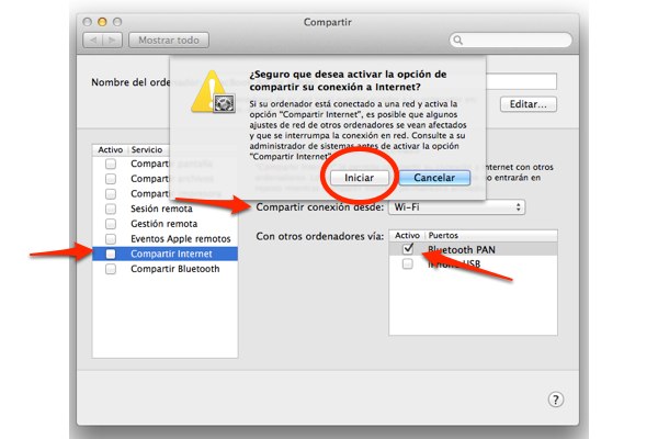 compartir internet mac ipad 8